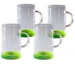 Стеклянные чашки на силиконовой подставке, 6 шт, новые
